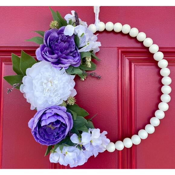 Summertime Door Decor, Summer Bead Hoop Wreath, Farmhouse Decor, Country Decor - Picture 1 of 10